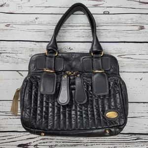 Auth Chloe Bay Quilted Kid Leather Satchel